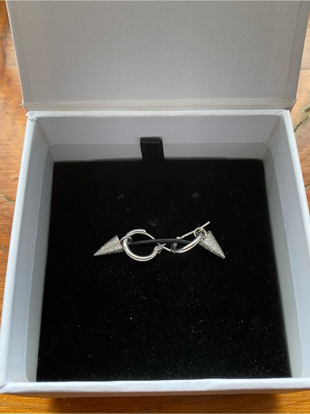 Silver Cone Mini Hoop Earrings EUC Whimsigoth Rocker Stud